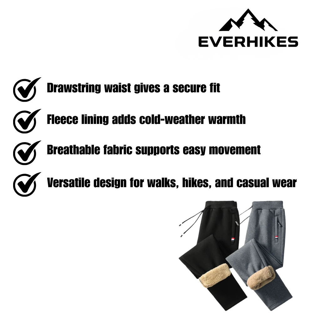 Jogger Pants, Warm Fleece-Lined Outdoor Wear | Everhikes