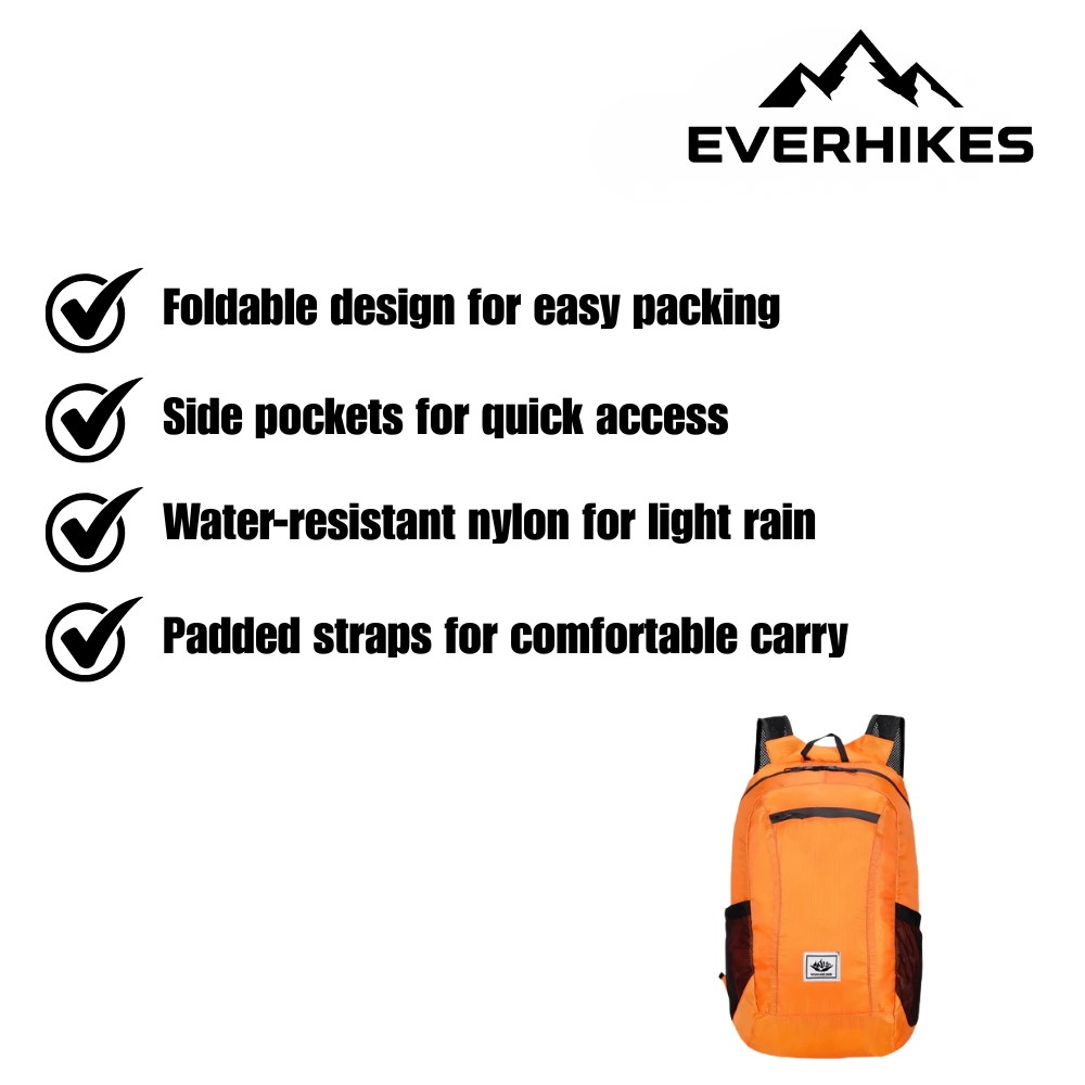 Hiking Backpack, Lightweight Water-Resistant Foldable