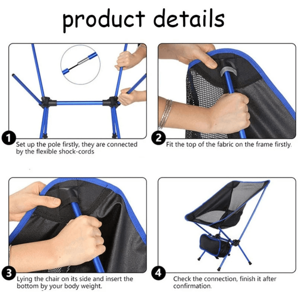 Camping Chair, Lightweight Foldable Outdoor Seat - Evercrest Outdoors