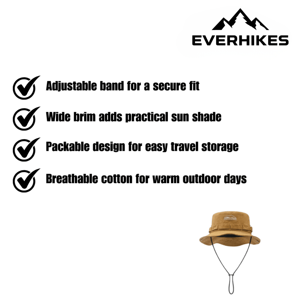 Hiking Hat – Breathable Cotton Packable Sun Hat | Everhikes - Evercrest Outdoors