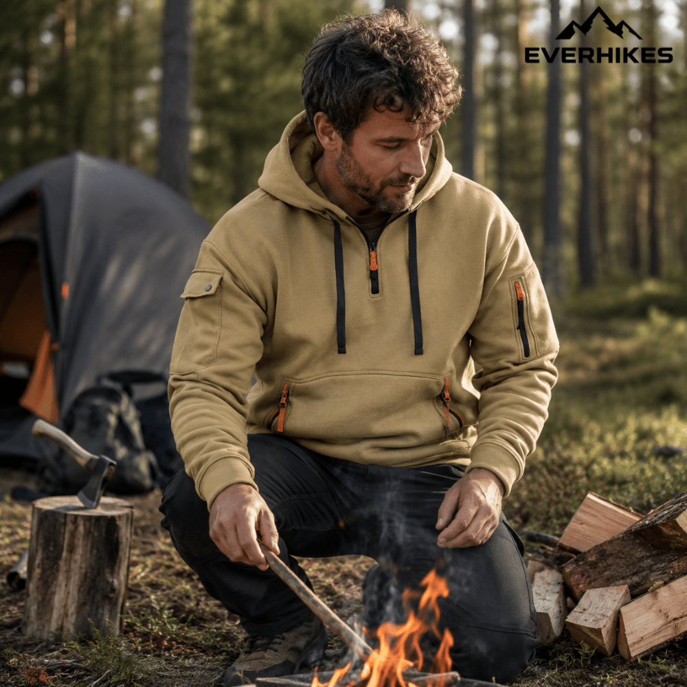 Hiking Hoodie – Lightweight Breathable Half - Zip Layer | Everhikes - Evercrest Outdoors