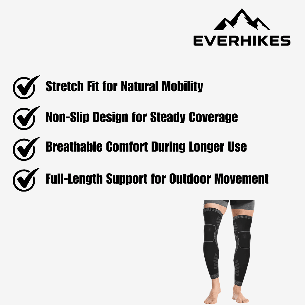 Knee Sleeve Breathable Full - Length Compression Pair | Everhikes - Evercrest Outdoors