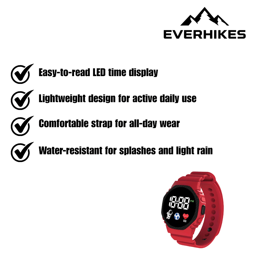 Kids Digital Watch – Lightweight Water - Resistant | Everhikes - Evercrest Outdoors