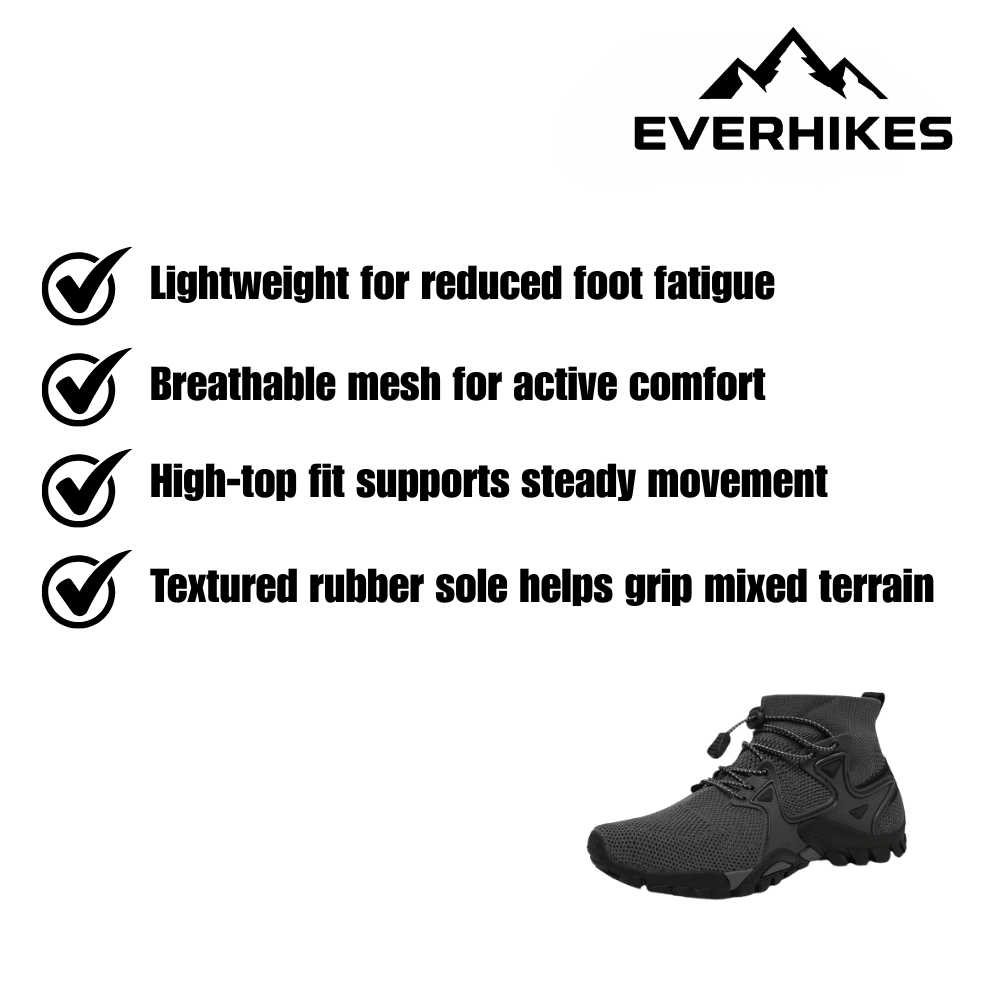 Men’s Lightweight Breathable Hiking Shoes with Non - Slip Grip | Everhikes - Evercrest Outdoors