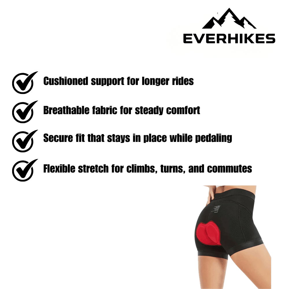 Women’s Cycling Shorts – Breathable 4D Gel Padding | Everhikes - Evercrest Outdoors